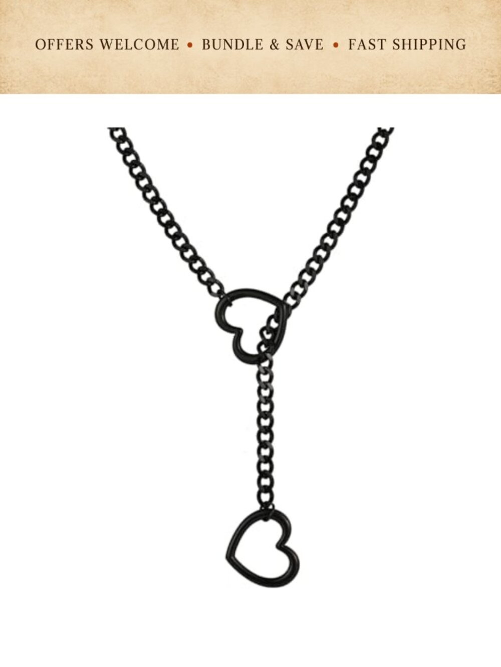 Stainless Steel Heart O-Ring Slip Chain Necklace Y-Necklace Adjustable Lariat